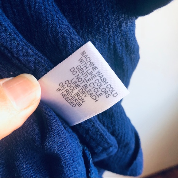 Navy Blue and Floral Kimono Coverup - Picture 6 of 6